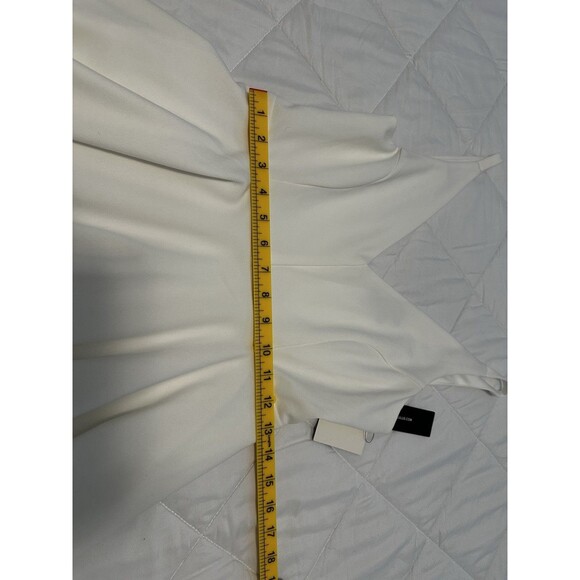 NWT Lulus Bon Appetit Ivory White Skater Dress Size Medium, Ponte Knit - Picture 5 of 11